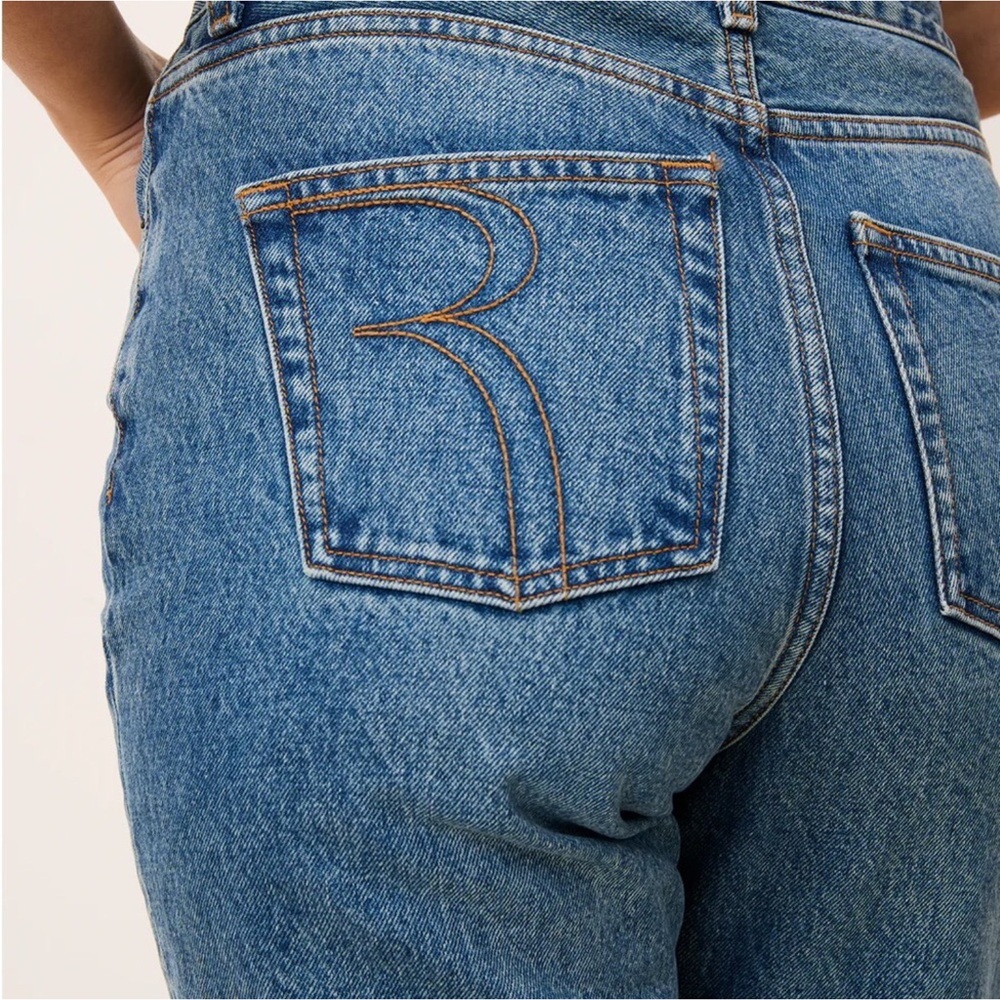 ROUJE High-Rise Straight-Leg Blue Jeans - Picture 2 of 10